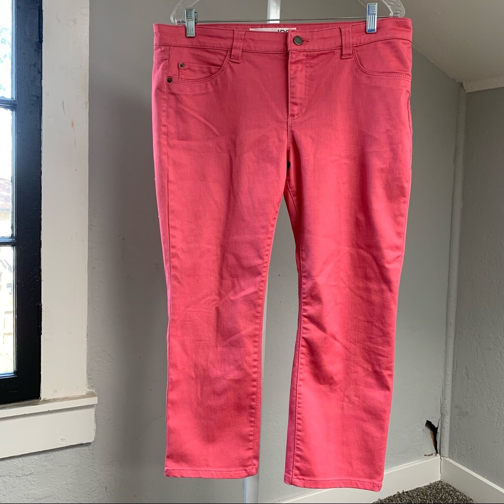 Joe Fresh Pink Slim Fit Capri Cotton Jeans | 14